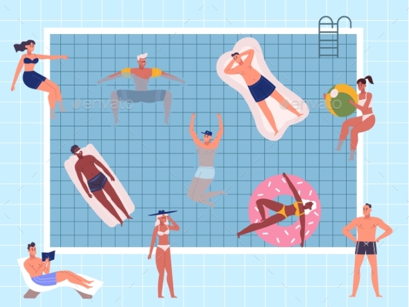 Pool Party Vector Clip Art, Graphics - Envato Elements