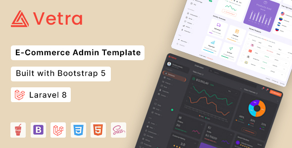 Vetra - Ecommerce Admin Dashboard HTML Template (Bootstrap 5 + Laravel Starter Kit)