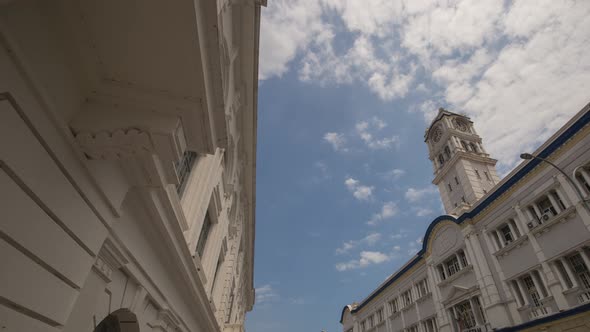 Timelapse cloud moving over old building Malayan Railways Building alt