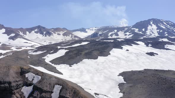 Landscape of Mutnovsky Volcano in Summer