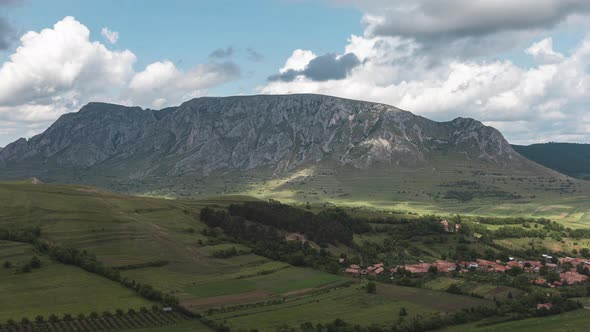 Dramatic time lapse over the mountains of Rimetea Transylvania Romania alt