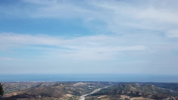 Aerial view from Tre Pizzi Mount in Calabria, Italy. alt