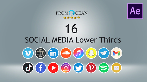 16 Social Media Lower Thirds
