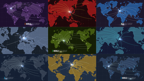 World Map Line Distribution