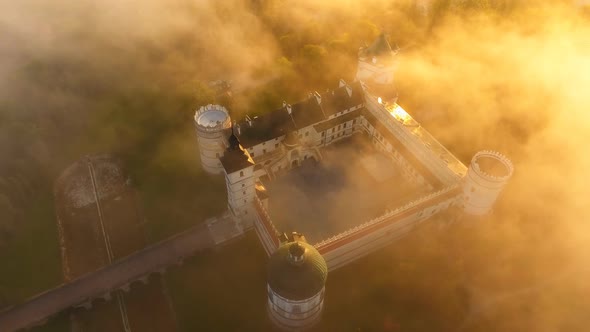 Aerial Shot Dawn Castle