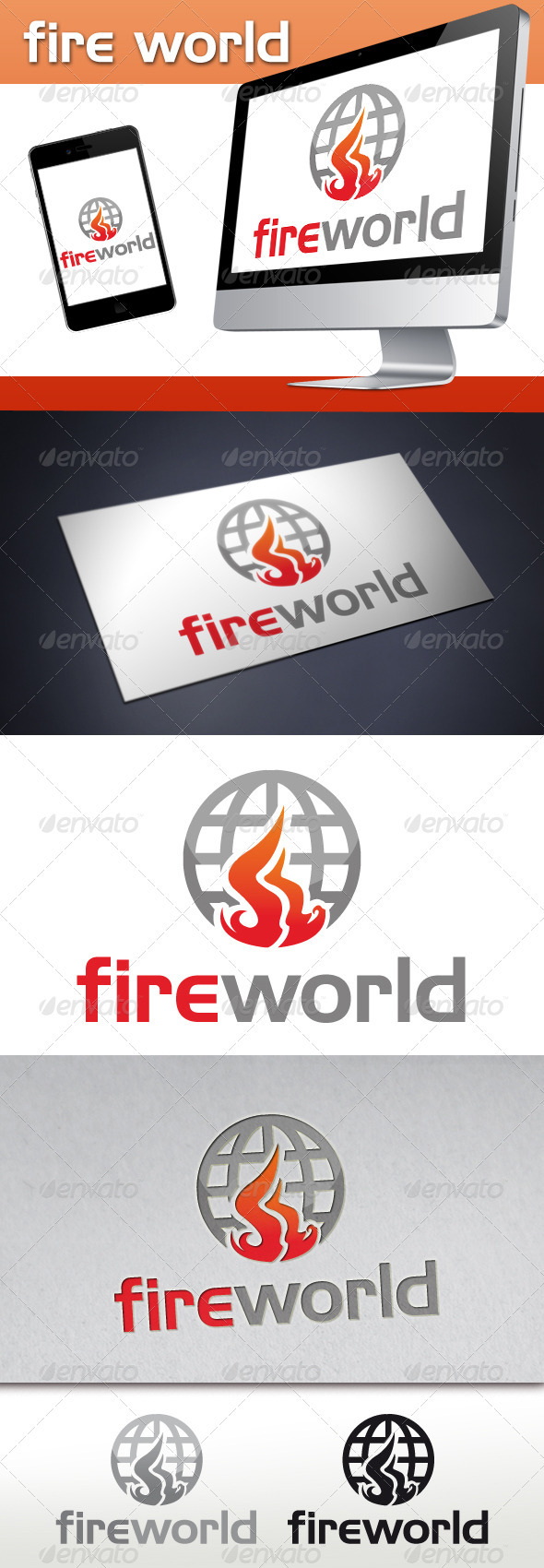 Fire World Media Logo - Symbols Logo Templates
