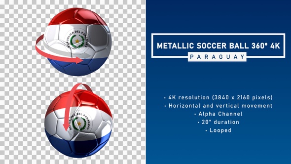 Metallic Soccer Ball 360º 4K - Paraguay