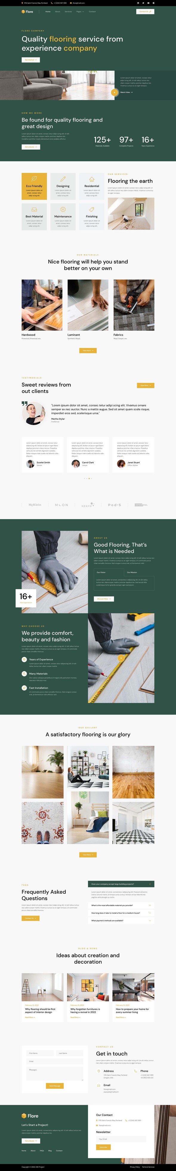Flore - Flooring & Tiling Services Elementor Template Kit
