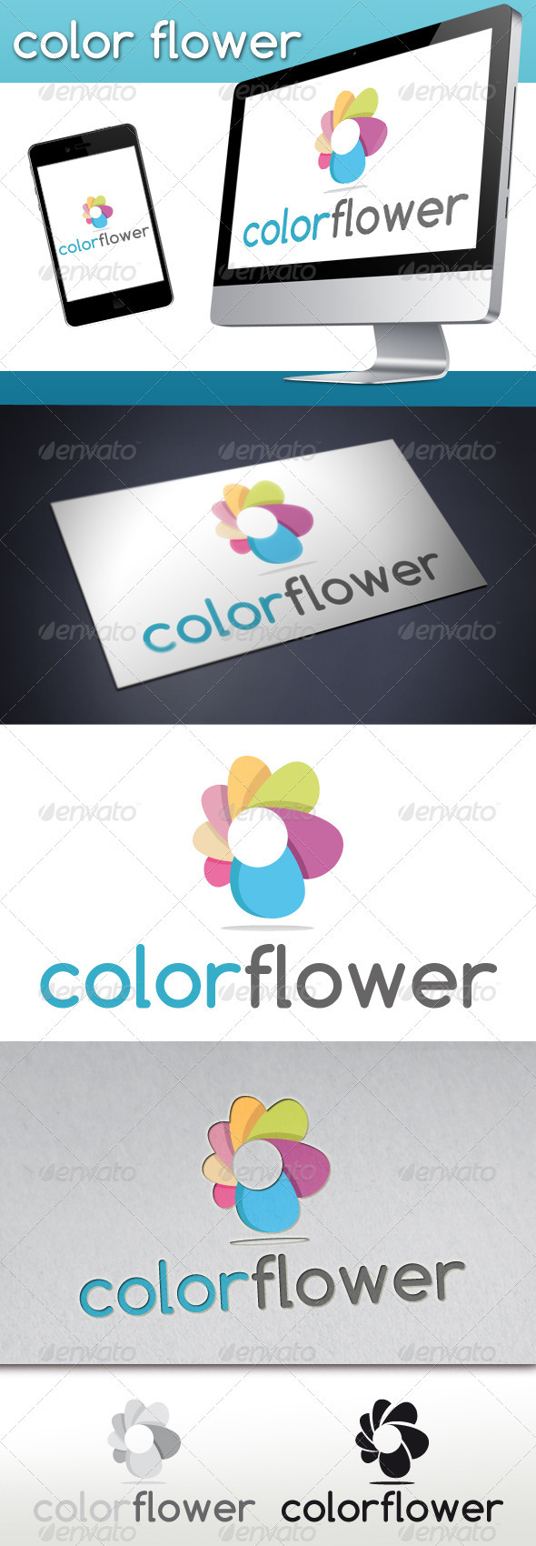 Colorful Flower logo - Vector Abstract