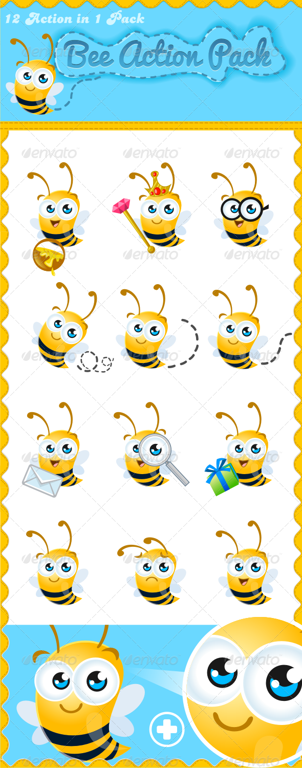 Friendly Bee Mascot - Characters Vectors