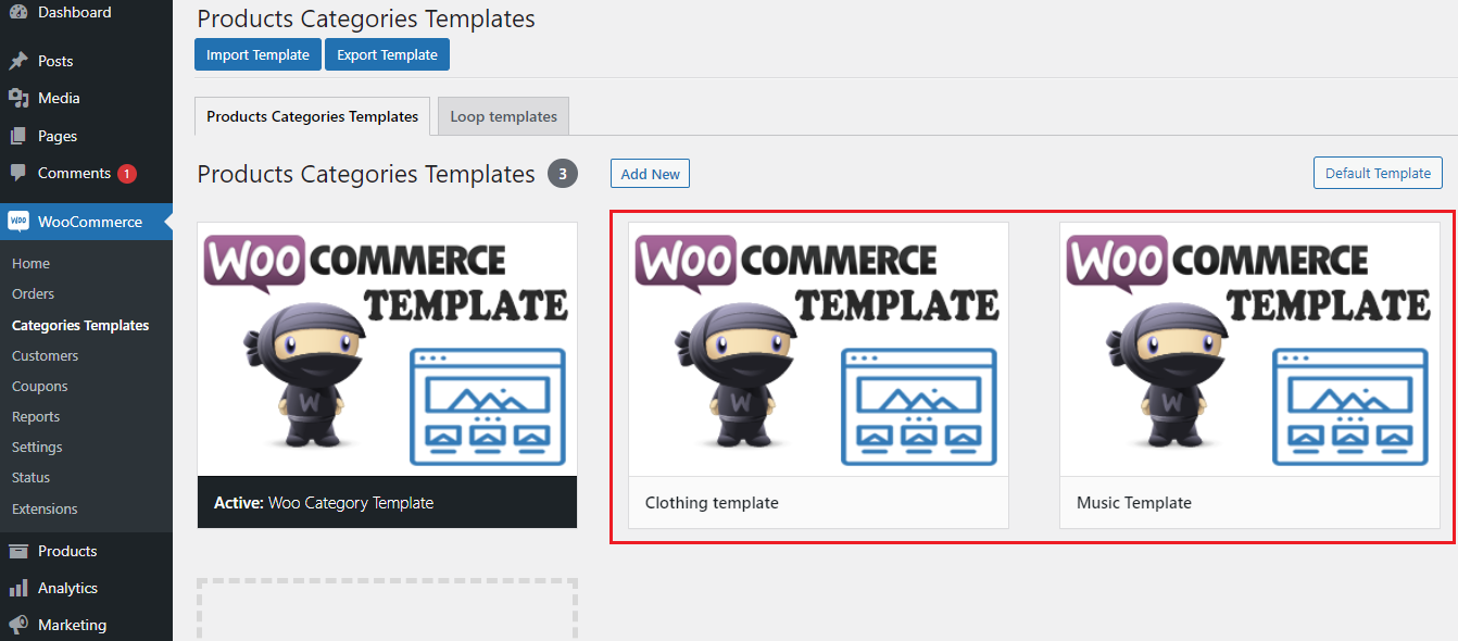 Use the template for all product category pages
