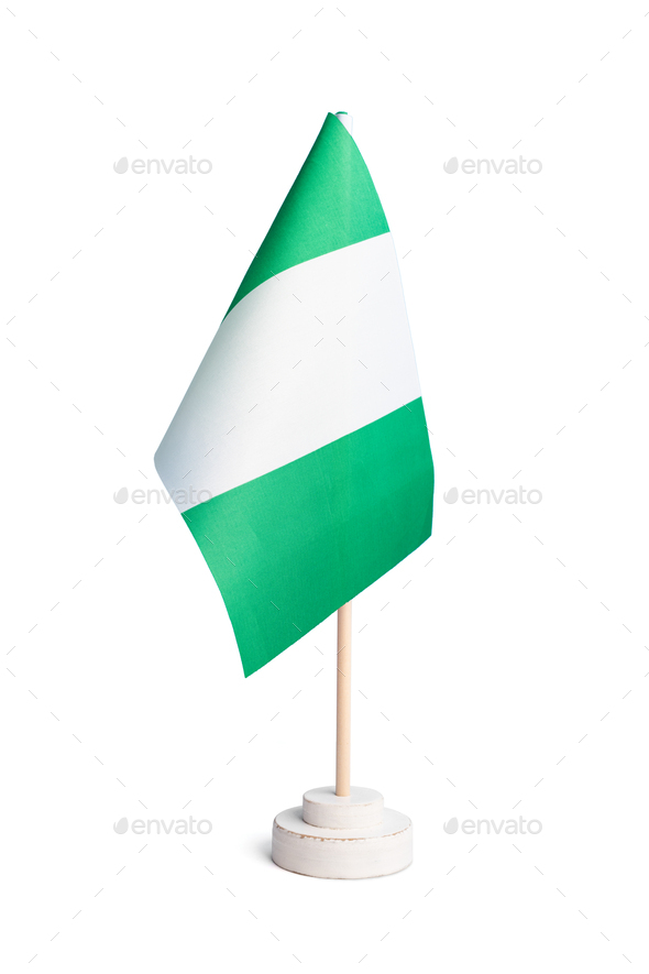 table flag of Nigeria isolated on white background - Stock Photo - Images