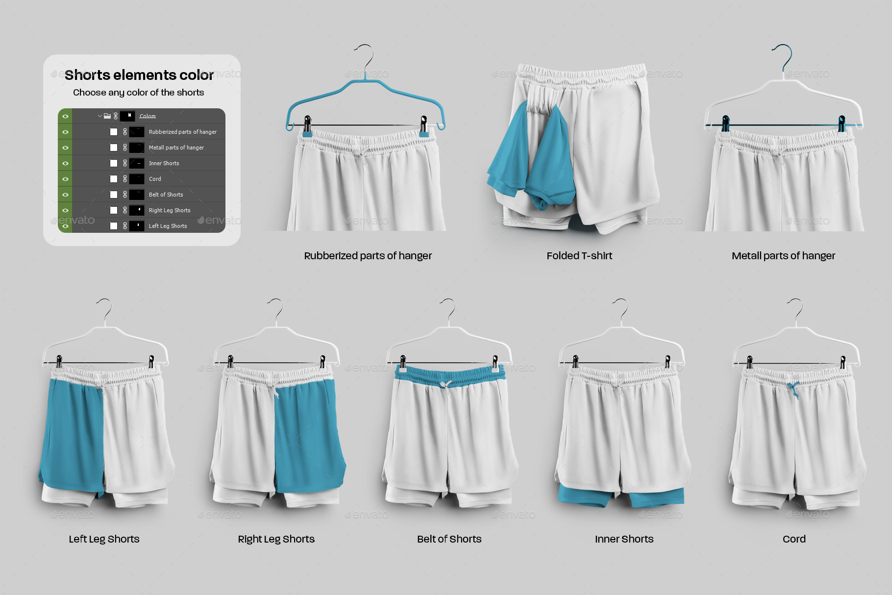 Mockup Shorts Compression Liner 3D Style on Yellow Images Creative Store -  97767