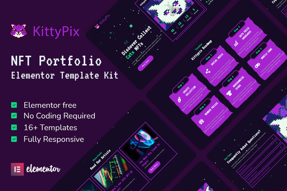 Kittypix - NFT Portfolio Elementor Template Kit