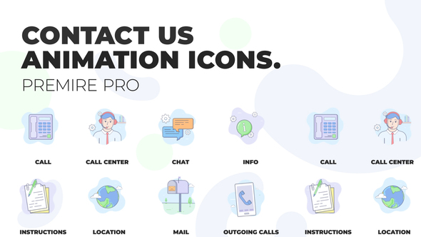 Contact us - Animation Icons (MOGRT)