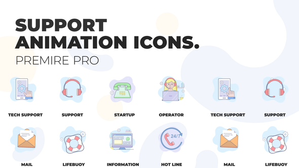 Customer support  - Animation Icons (MOGRT)