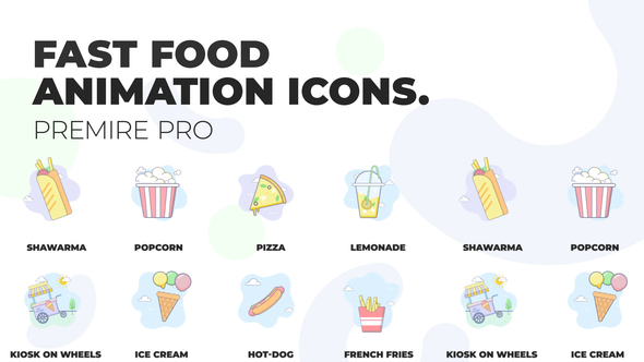 Fast food - Animation Icons (MOGRT)
