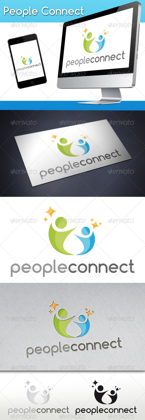 People Connect Logo 1 - Humans Logo Templates
