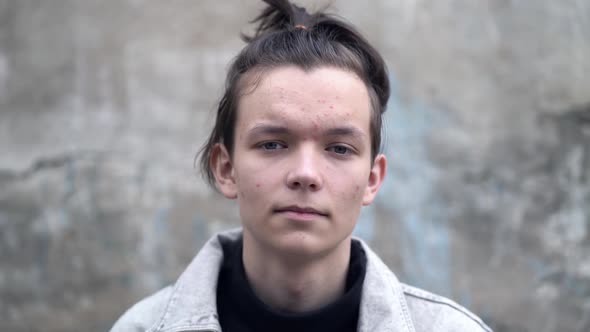 Portrait of a Teenager with Long Hair
