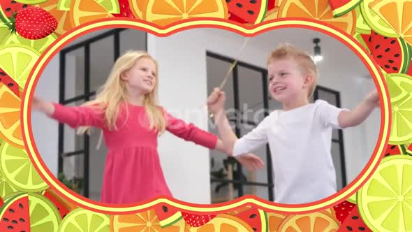 Animated children's fruit frame alt