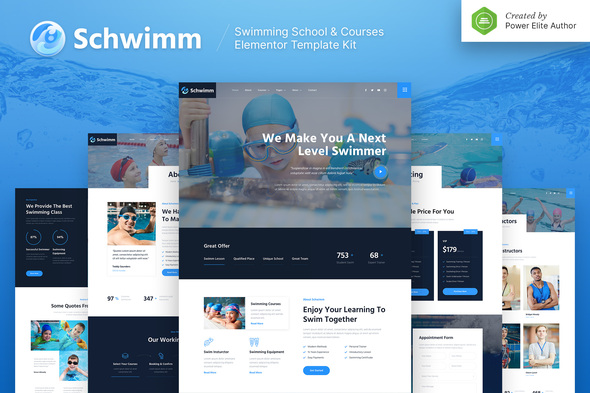 Schwimm – Swimming School & Course Elementor Template Kit