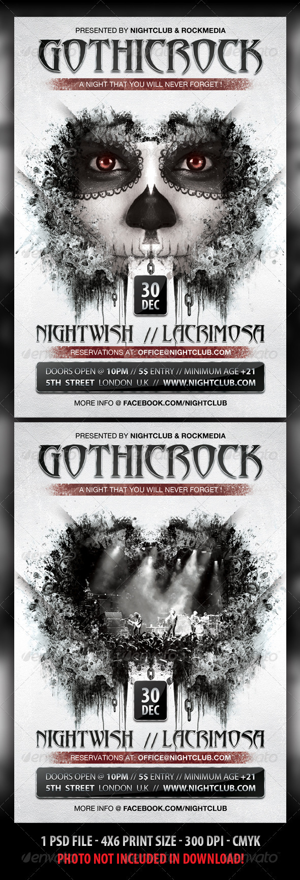 Gothic Rock Concert / Party Flyer - Concerts Events