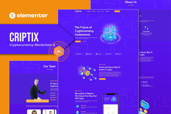 Criptix - Cryptocurrency Blockchain & Bitcoin Elementor Template Kit