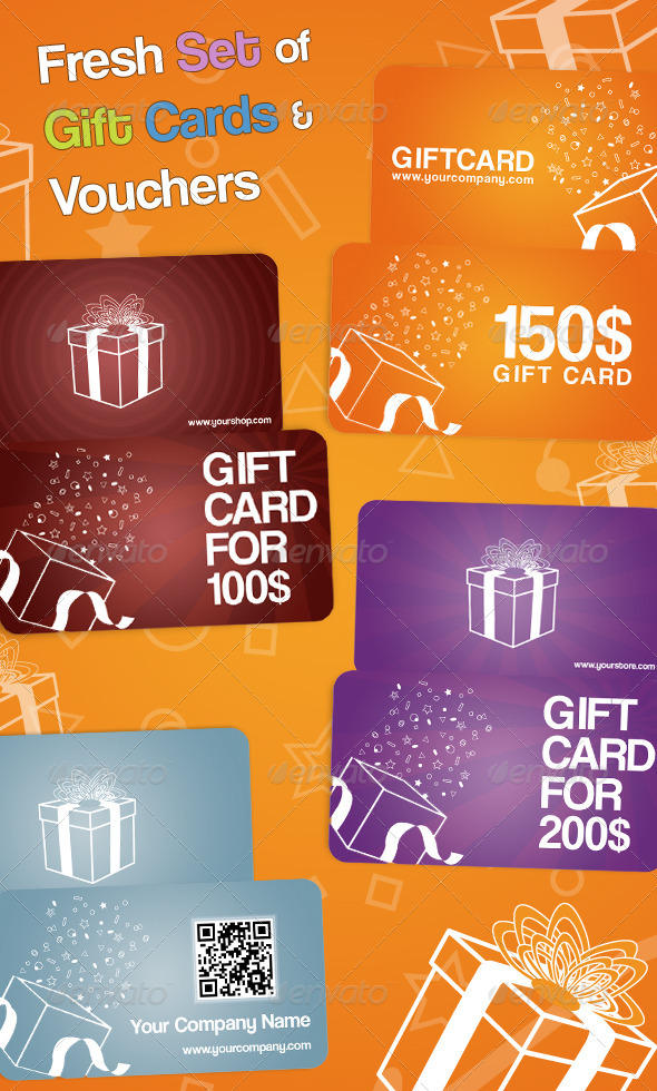 Fresh Set of Gift Cards and Vouchers - Loyalty Cards Cards & Invites