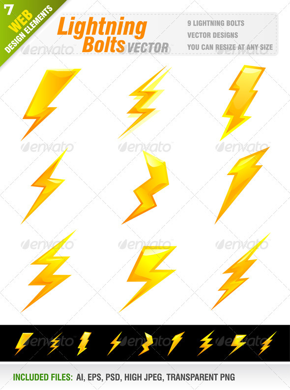 9 Lightning Bolt - Web Elements Vectors