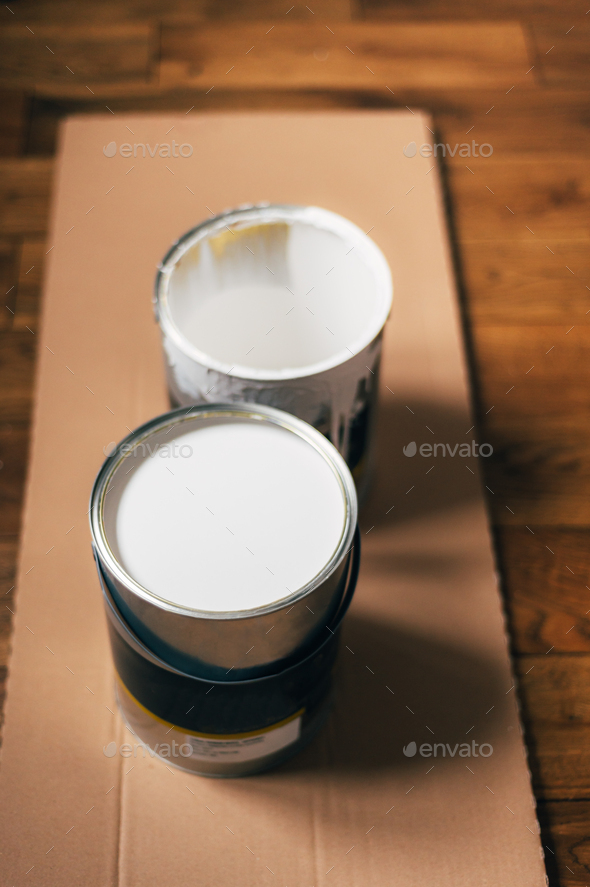 Wall paint cans Stock Photo by Manuta PhotoDune