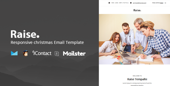 Raise Mail – Responsive E-mail Template + Online Access + Mailster + MailChimp