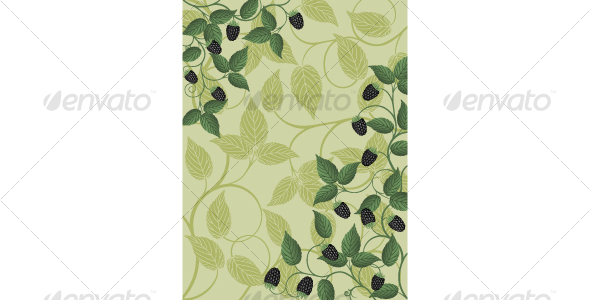 Floral background with a blackberry - Backgrounds Decorative