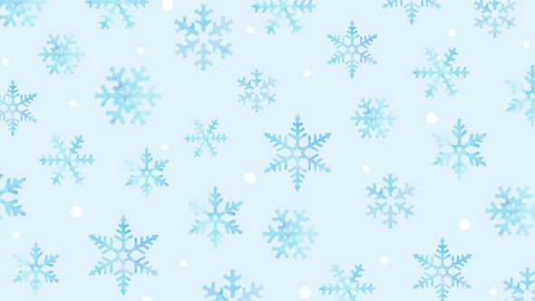 watercolor of blue Snowflake and snow