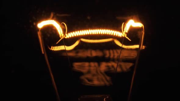 The Tungsten Filament in Classic Incandescent Glass Lamp Heats Up and Cools Down alt