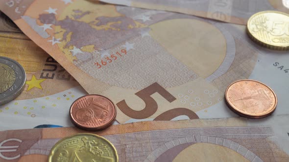 Coins of the Countries of the Euro Coin Rotating at a Slow Pace alt