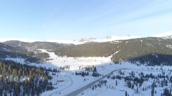 Aerial Winter Landscape in Park Ergaki alt