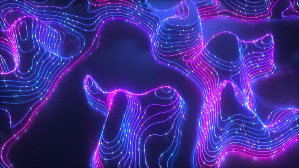 Neon Glowing Futuristic Landscape Background alt