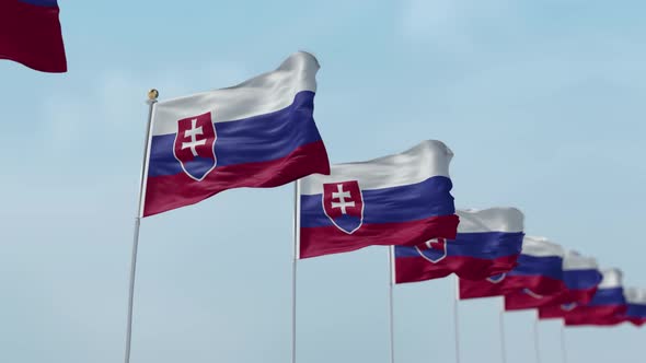 Slovakia Row Of Flags  alt