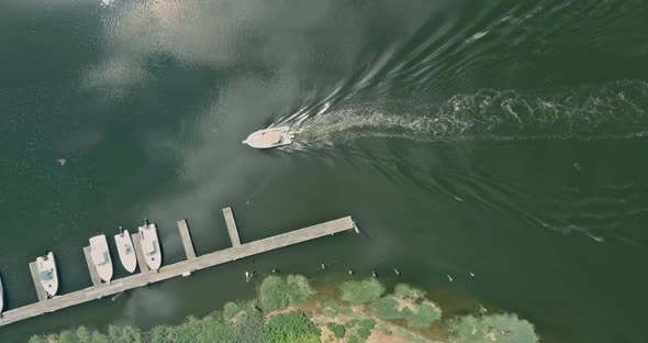 Panorama View the Little Port Dock for Boats on Ocean Marina alt