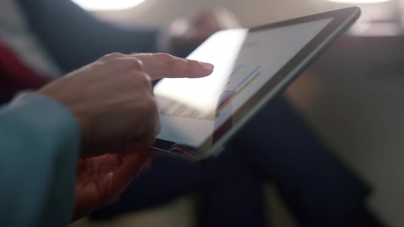 Businesswoman Hands Holding Tablet Computer Closeup alt