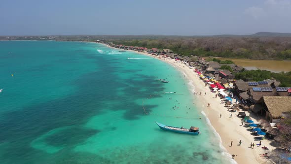 Tropical Beach in Caribbean Cartagena Colombia Baru Island alt