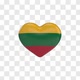 Lithuania Flag on a Rotating 3D Heart