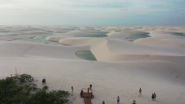 Lencois Maranhenses Maranhao. Scenic sand dunes and turquoise rainwater lakes alt
