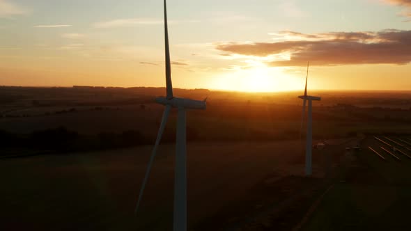 Wind turbines at sunrise