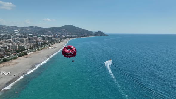 Parasailing Aerial View 4 K Turkey Alanya alt