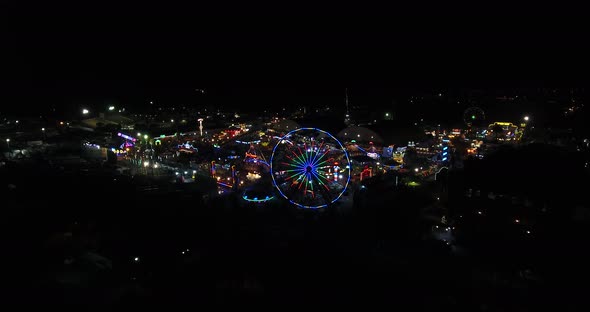 Aerial flying away from Fair in Ventura, CA