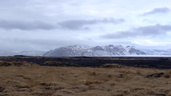 Iceland Melted Galcier Mountain Landscape Slow Motion