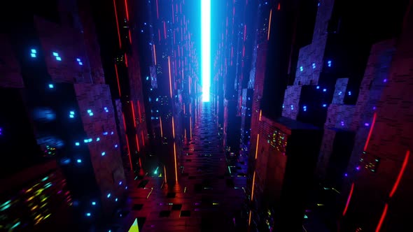 Neon Abstract Futuristic City