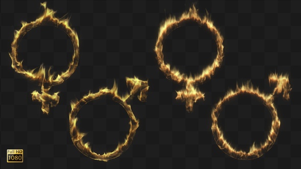 Fire Symbol: Male & Female (4-pack)
