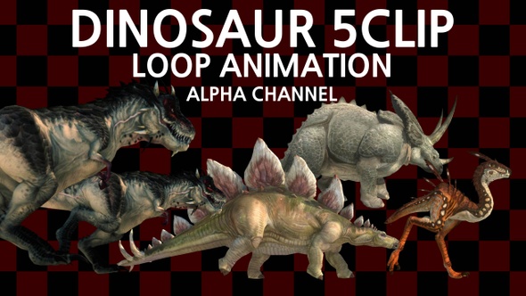 Dinosaur 5Clip Pack Loop Alpha